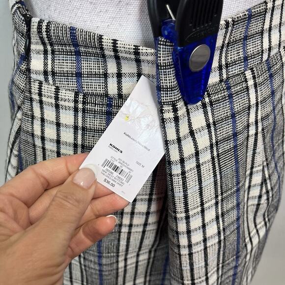 Nine West Skirt sz Medium Black Blue Wool Plaid A Line Above Knee Career Casual - Picture 7 of 7